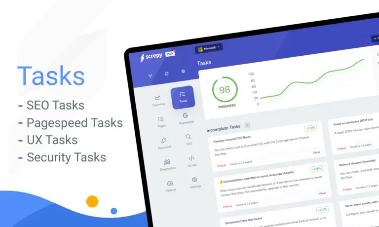 SEO Task Management by Screpy